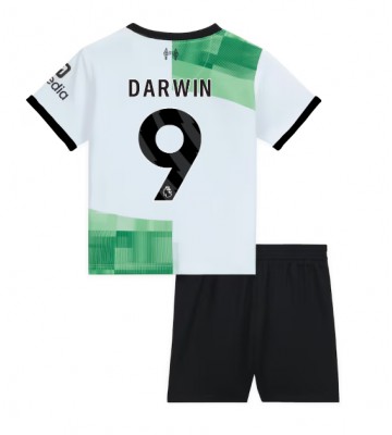 Liverpool Darwin Nunez #9 Segunda Equipación Niños 2023-24 Manga Corta (+ Pantalones cortos)